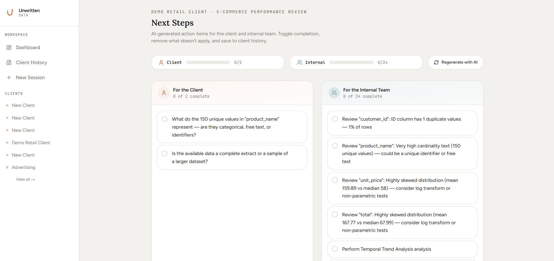 Next steps and action items